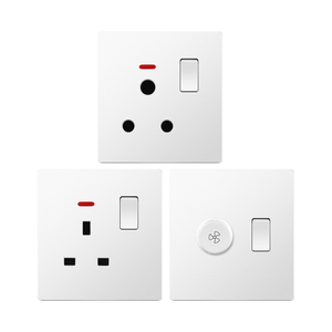 Baidiao 86 Tomada De Parede Soquete De Interruptor De Parede Elétrica Branco Britânico Venda Quente High-End UK Interruptores De Parede Elétrica E Soquetes - Product Image 3