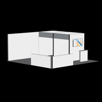 600*600cm Portable Trade Show Booth Partition Wall Display With Enclosed Room Reception Desk Monitor Mount Modular Frame