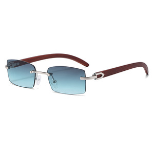 Factory Designer New Classic Sunglasses Man <strong>Natural</strong> Cow Horn Glasses Rimless Buffalo Horn Sunglasses Women UV400 Protection - Product Image 4