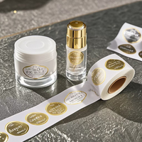 Étiquettes personnalisées en feuille d'or pour flacons cosmétiques - Autocollants en vinyle imperméables à estampage à chaud pour emballages de sérums, lotions et soins de la peau