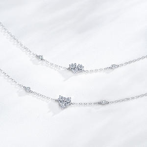 สร้อยข้อมือเงินแท้ S925 รูปหัวใจประดับเพชรซิคอน สำหรับผู้หญิง แฟชั่นเครื่องประดับใส่ได้ทุกวัน รุ่นทองแดงปรับแต่งได้ - Product Image 4