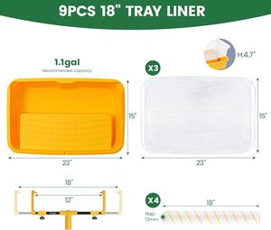 Kit de <span class=keywords><strong>rouleau</strong></span> à <span class=keywords><strong>peinture</strong></span> de 18 pouces, <span class=keywords><strong>bac</strong></span> à <span class=keywords><strong>peinture</strong></span> de 18 pouces avec doublure, <span class=keywords><strong>rouleau</strong></span> à <span class=keywords><strong>peinture</strong></span> en microfibre, kit de <span class=keywords><strong>peinture</strong></span> pour la <span class=keywords><strong>peinture</strong></span> de la maison - Product Image 3