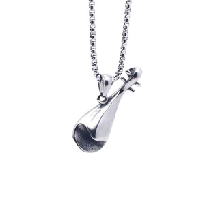 Chinese Style <b>Titanium</b> Steel Pipa Pendant Unisex Stainless Steel Necklace 2160145 - Product Image 3