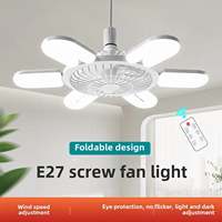 Ventilateur de plafond moderne 6000LM 2-en-1 avec lampe LED, télécommande, 3 vitesses, minuterie, silencieux, protection des yeux, sans scintillement, intensité variable E26/E27