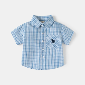 <span class=keywords><strong>Chemise</strong></span> à manches courtes pour garçon, vêtements d'été, <span class=keywords><strong>chemise</strong></span> à carreaux à demi-manches pour enfants, <span class=keywords><strong>chemise</strong></span> décontractée pour bébé garçon - Product Image 4