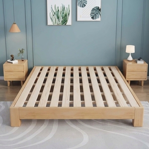 Struttura <span class=keywords><strong>letto</strong></span> in legno massello stile nordico; <span class=keywords><strong>Letto</strong></span> a piattaforma a basso profilo senza testiera; Adatto per appartamenti o camere d'albergo. - Product Image 4