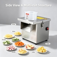 Multifunctionele commerciële groente- en fruit snijmachine voor het snijden, in blokjes zetten, in reepjes snijden, in stukjes snijden en in blokjes haken.
