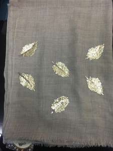 Sequin Border Silk Wool Hijab Scarf Shawls - Product Image 4