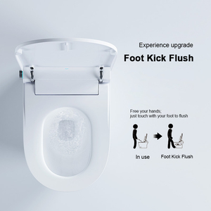 WC intelligent WaterMark, monobloc sans réservoir, à siphon en S allongé, en céramique blanche sans rebord, avec bidet chauffant à chasse automatique, commande latérale et LED - Product Image 3