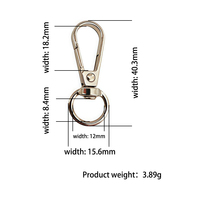 Mousqueton tendance en alliage de zinc de 12 mm, boucle électrolytique, fermoir pour chien, accessoire pour sac de transport pour animaux
