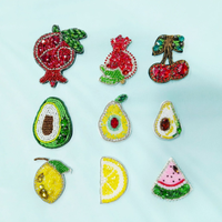 Applique en feutre PVC à coudre en forme de fruits 3D (citron, avocat, cerise) avec des perles, accessoires pour vêtements, sacs, chapeaux, couture à la main