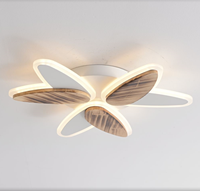 Lustre de plafond moderne décoratif à motif floral avec télécommande, idéal pour chambre à coucher, base en fer, couvercle en acrylique