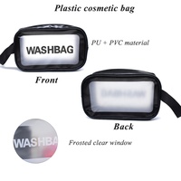 Trousse de toilette en plastique transparent givré sacs à cosmétiques de voyage en plastique PVC étanches à l'eau avec poignée