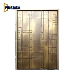 Ottone zincato marrone taglio Laser alluminio pressofuso porta di sicurezza ingresso in acciaio inox porta d'ingresso fiorentina - Product Image 1