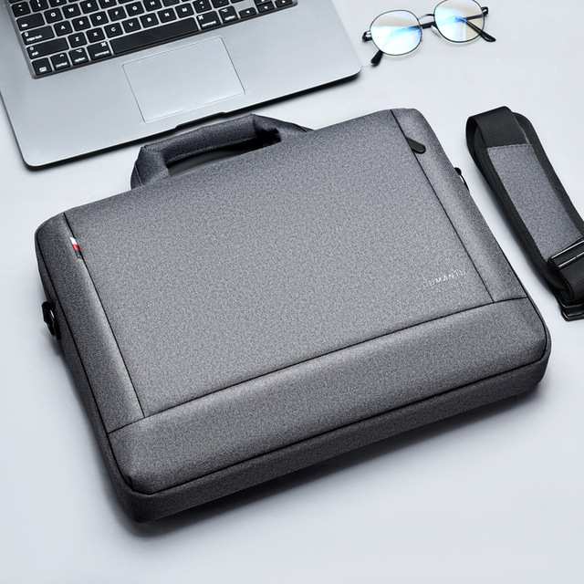 Waterproof Polyester Computer Carrying Case Messenger Bag Briefcase Work Laptop Shoulder Bag Wear-Resistant Shockproof for Men