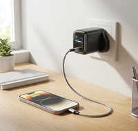 Adaptateur secteur USB C GaN 45W avec écran intelligent IA, certification multi-ports PD QC, chargeur Type C avec prises US, UK, EU, facile à transporter