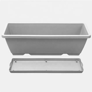 Pot de fleur de balcon en plastique à arrosage automatique de 20 à 24 pouces Rectangle unique pour rebord de fenêtre Jardinière de jardin 50 à 60cm - Product Image 1