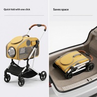 Sac de transport pliable pour chat transfrontalier, sac à dos portable pour animaux de compagnie, sac de voyage panoramique transparent en PVC style poussette pour sorties