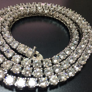 Madonna トップセラー 925シルバー ホワイトゴールドメッキ モアッサナイト テニスチェーンネックレス 高品質ジュエリー - Product Image 4