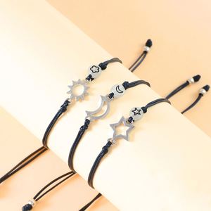 3Pcs/set Bohemian Simple Handmade Knitting Sun Moon Adjustable Luminous Charm Bracelet Lovers <b>Best</b> <b>Friend</b> BFF Gift Gold/Silver - Product Image 4