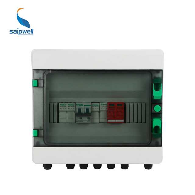 Saipwell IP65 DC Waterproof Electrical Control Distribution Box ABS/PC Cold Rolled Steel Enclosure CE ROHS Certified Light Grey