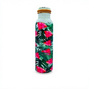 Handcrafted <b>Copper</b> Cylinder Bottles with Cover Eco-Friendly Modern Design for Business Gifts-401-500ml Capacity Beverage Storage - Product Image 1