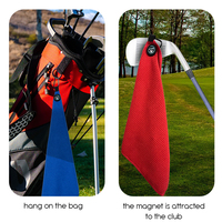 Serviette de sport pour adulte en microfibre à séchage rapide avec logo personnalisé, forme carrée, technique de tissage pour le golf, le club, avec crochet