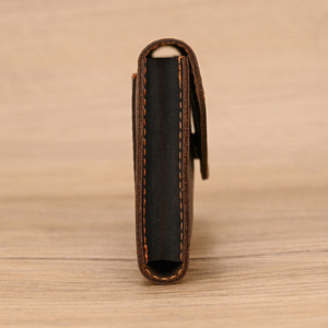 Vintage Hakiki Deri Zarf Kartlık Crazy Horse Deri Çıtçıtlı Kapatmalı Cüzdan İnce Kredi Kartı Düzenleyici Erkekler ve Kadınlar için - Product Image 3