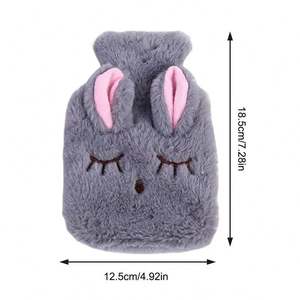 Chauffe-mains en <span class=keywords><strong>peluche</strong></span> de dessin animé, démontable et lavable, avec poche à eau chaude intégrée, super mignon, motif animal - Product Image 4