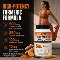 Complément alimentaire OEM au curcuma et à la curcumine |   95% Curcuminoïdes |   Capsules végétaliennes de soutien articulaire à marque privée avec gingembre et poivre noir