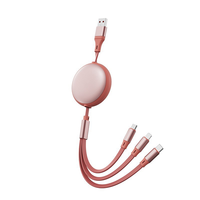 Cable de Carga Múltiple 3 en 1, Cable de Carga Retráctil para Automóvil con Puertos Tipo C/L/Micro USB para iPhone