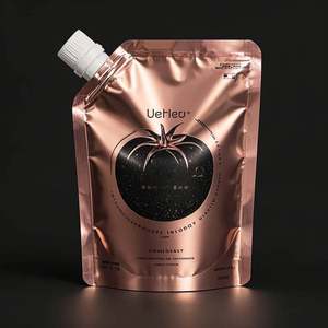 Luxury Matte Aluminum Sauce <b>Pouch</b> with Spouts Custom OEM Liquid Metal for 5 Star Hotels for Beer and Mineral Water Use - Product Image 5