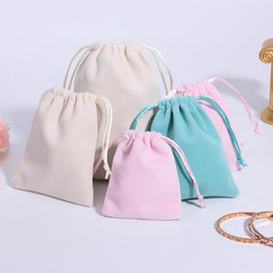 Sac en toile de coton personnalisé en gros, petit, recyclé, coloré, avec cordon de serrage, emballage avec logo - Product Image 4