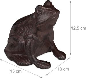 Figurine de grenouille assise de style chinois en <span class=keywords><strong>fonte</strong></span>, aspect antique, résistante aux intempéries, décoration pour balcon, marron - Product Image 4