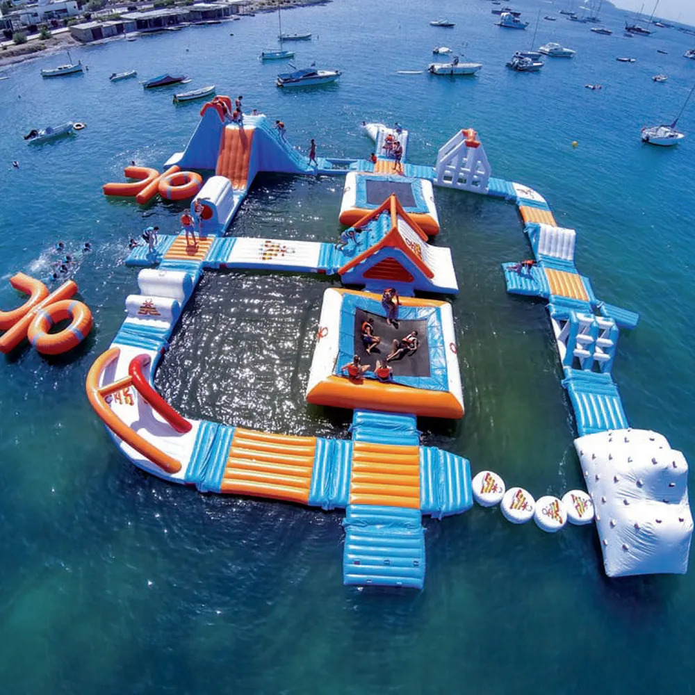 Aqua Park Used Floating inflatable floating water park Water Games Jumping Bouncer Cheap Inflatable Platforms Water Trampoline