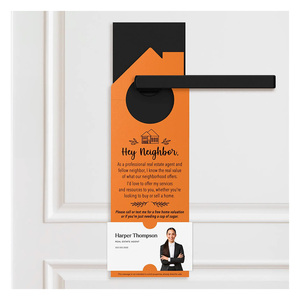 Carton de papier <span class=keywords><strong>immobilier</strong></span> personnalisé, je ne suis pas juste un agent <span class=keywords><strong>immobilier</strong></span>, impression bouton cintres de porte Flyers - Product Image 4