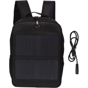 Mochila solar de muestra gratuita con panel solar de 7W para cargar teléfonos celulares y fuente de alimentación de 5V, mochila con forro de cuero genuino. - Product Image 6