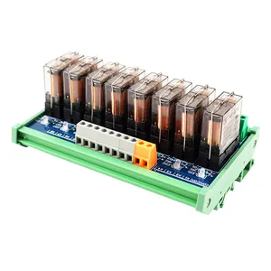 8-Channel Transparent Single Open DC 24V Relays Hongfa Relay Module 16A Electromagnetic Relay for Electronical Cabinet Control
