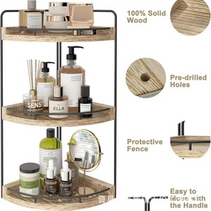Cross-border fan-shaped <b>storage</b> shelf, <b>corner</b> shelf behind door, floor-standing <b>storage</b> <b>unit</b>, toiletries organizer, bathroom - Product Image 5