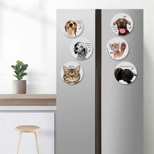 Aimant de réfrigérateur rond en céramique, impression UV, aimant de réfrigérateur personnalisé, aimant de réfrigérateur vierge en céramique pour sublimation - Product Image 3