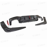 Diffuser belakang serat karbon, kit bodi Bumper bibir belakang serat karbon dengan lampu LED, 5 seri F90/M5 2017-2023