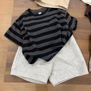 Hàng bán chạy mùa hè: Bộ đồ bé trai sọc, áo thun và áo sơ mi, thời trang trẻ em nam - Product Image 1