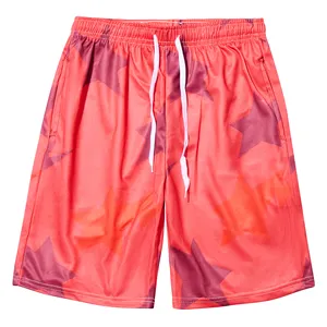 Pantalones cortos de baloncesto de malla transpirable para hombre con bolsillos personalizados al por mayor