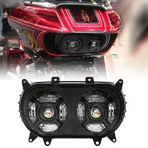 Doppio <span class=keywords><strong>proiettore</strong></span> per fari a doppio <span class=keywords><strong>led</strong></span> adatto per Harley Touring Road Glide 2015-2020 parti di ricambio nero/cromato - Product Image 2