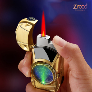 Briquet électronique Zroog à double arc, design flamme rouge, pour hommes, idéal pour l'utilisation de cigarettes ou comme cadeau - Product Image 5