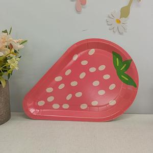 Juego de Vajilla Desechable DAMAI con Tema de Frutas, Platos, Vasos y Servilletas de Papel Color Rosa Fresa para Fiesta de Cumpleaños, Artículos para Fiesta - Product Image 3