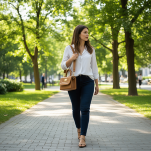 Bolso bandolera Fana Ruby para mujer, color camel, cuero genuino, estilo clásico, uso diario - Product Image 2