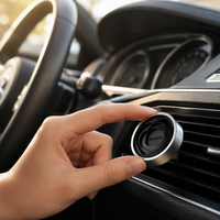 Diffuseur de parfum 3D haute densité pour voiture, en alliage d'aluminium, à clipser sur grille d'aération pour une distribution rapide des senteurs, sûr et sans alcool