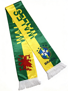 Écharpe en satin personnalisée avec logo 13x135cm, écharpe de supporter de football, écharpe nationale personnalisée pour supporter de football, pour les matchs sportifs - Product Image 2