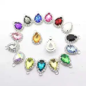 27*18mm drop sharp alloy acrylic rhinestone pendant accessory DIY colorful decoration stone for furniture doll princess costume